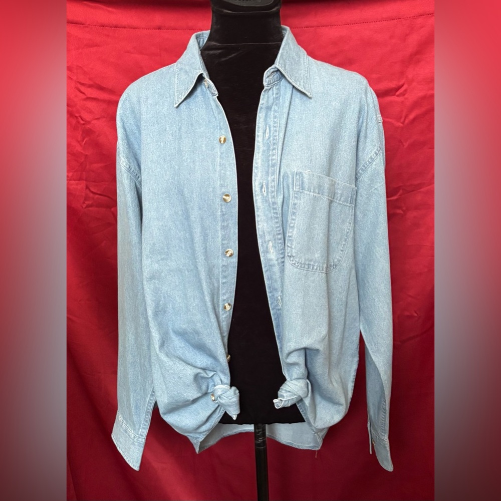 INFINITY FASHIONS Light Denim Button Down Shirt